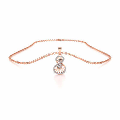 Twisted Light Silver Pendant - Rose Gold - Image 3
