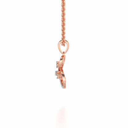 Twisted Light Silver Pendant - Rose Gold - Image 4
