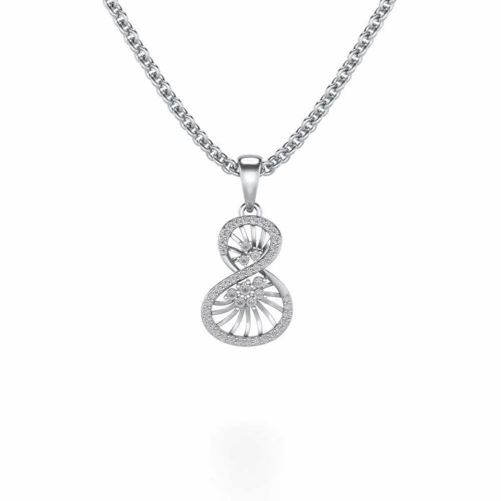 Twisted Light Silver Pendant - White Gold - Image 1