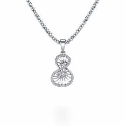 Twisted Light Silver Pendant - White Gold - Image 1
