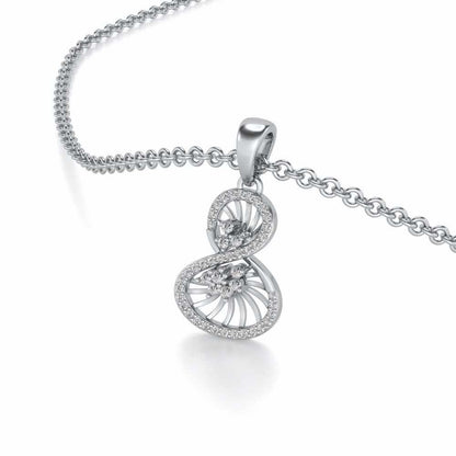 Twisted Light Silver Pendant - White Gold - Image 2