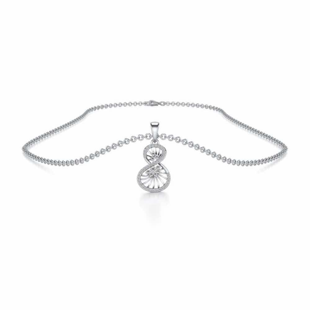 Twisted Light Silver Pendant - White Gold - Image 3