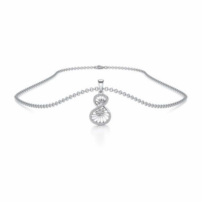 Twisted Light Silver Pendant - White Gold - Image 3