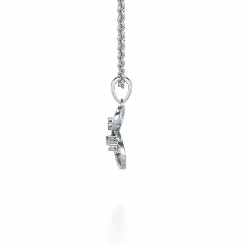 Twisted Light Silver Pendant - White Gold - Image 4