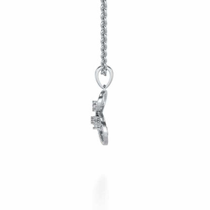 Twisted Light Silver Pendant - White Gold - Image 4