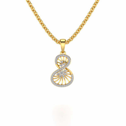 Twisted Light Silver Pendant - Yellow Gold - Image 1