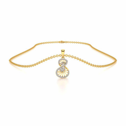 Twisted Light Silver Pendant - Yellow Gold - Image 3