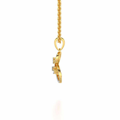 Twisted Light Silver Pendant - Yellow Gold - Image 4