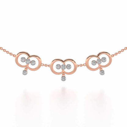 Two-Ring Silver Necklace - Rose Gold - Image 1