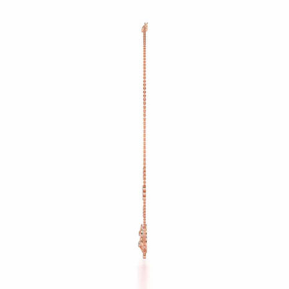 Two-Ring Silver Necklace - Rose Gold - Image 4