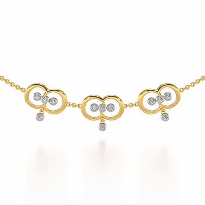 Two-Ring Silver Necklace - Yellow Gold - Image 1
