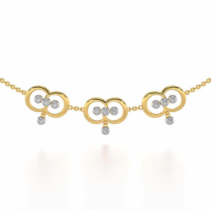 Two-Ring Silver Necklace - Yellow Gold - Image 1