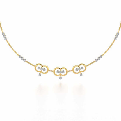 Two-Ring Silver Necklace - Yellow Gold - Image 2