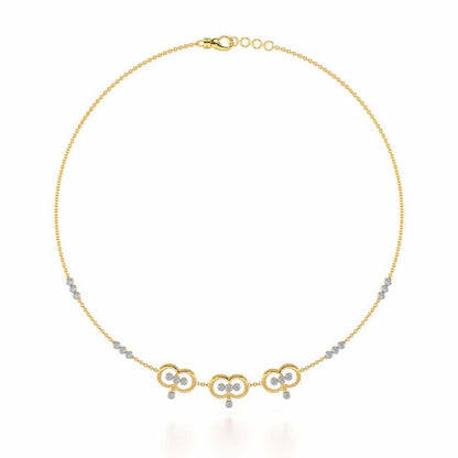 Two-Ring Silver Necklace - Yellow Gold - Image 3