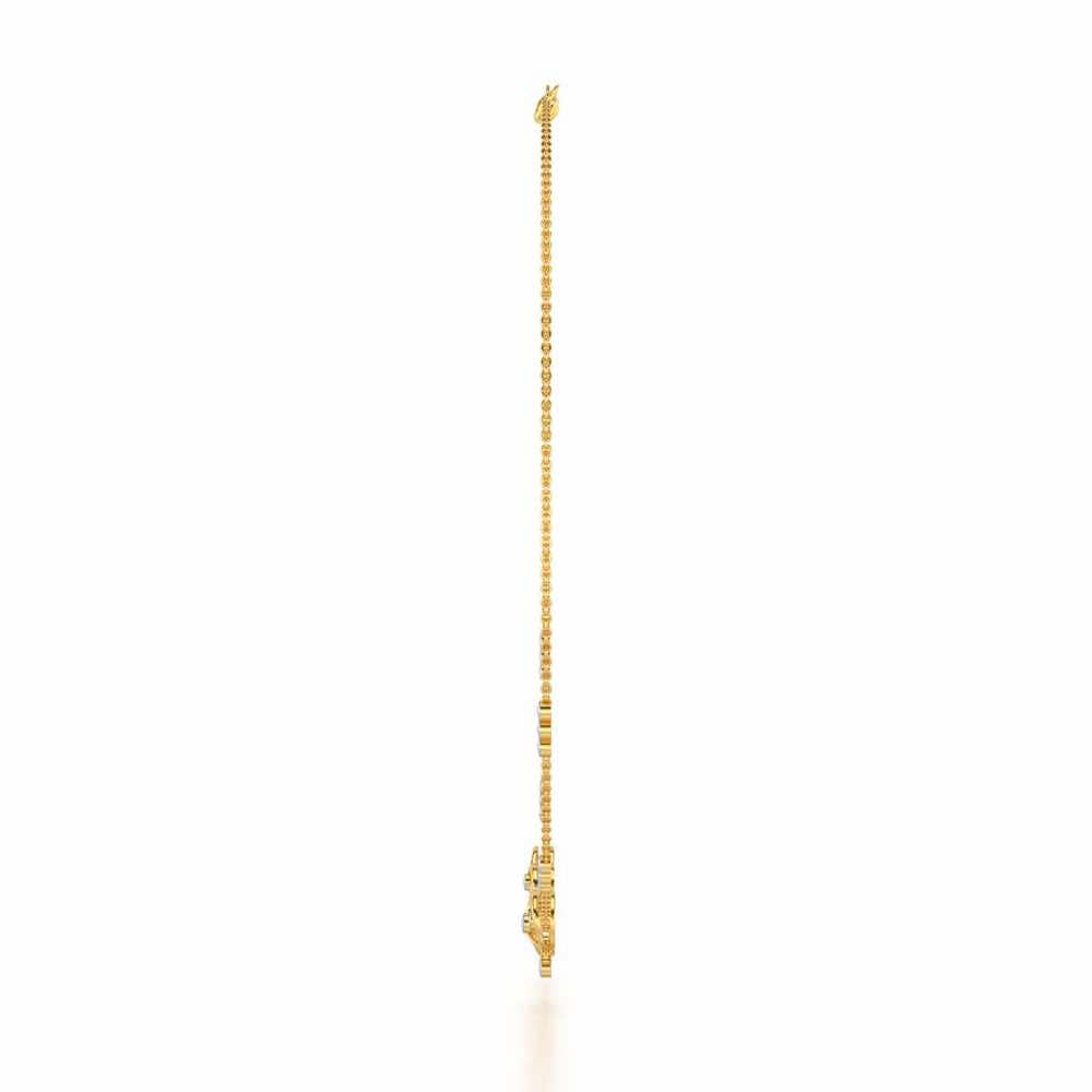 Two-Ring Silver Necklace - Yellow Gold - Image 4