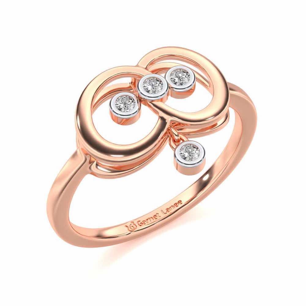 Two-Ring Silver Ring - Rose Gold - Image 1