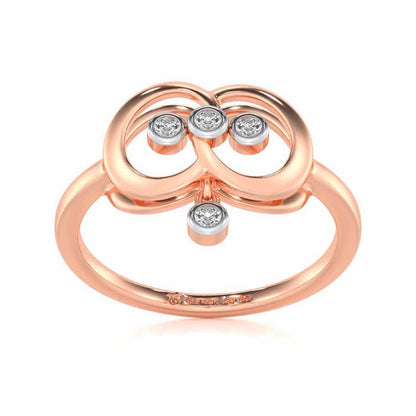 Two-Ring Silver Ring - Rose Gold - Image 2
