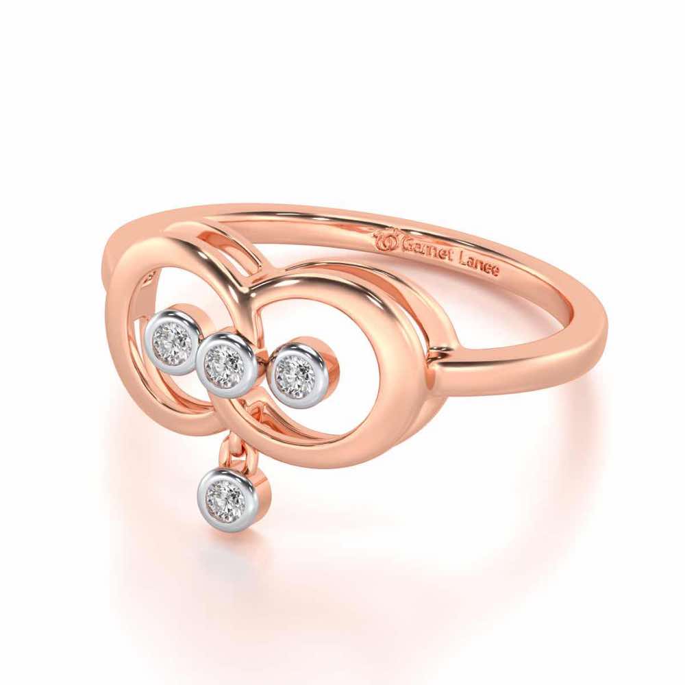 Two-Ring Silver Ring - Rose Gold - Image 3