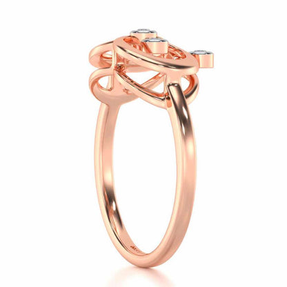 Two-Ring Silver Ring - Rose Gold - Image 4