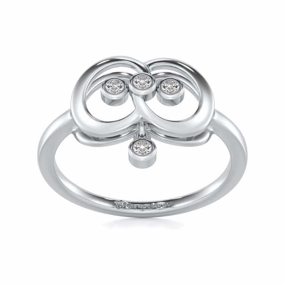 Two-Ring Silver Ring - White Gold - Image 2