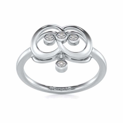 Two-Ring Silver Ring - White Gold - Image 2