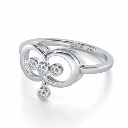 Two-Ring Silver Ring - White Gold - Image 3