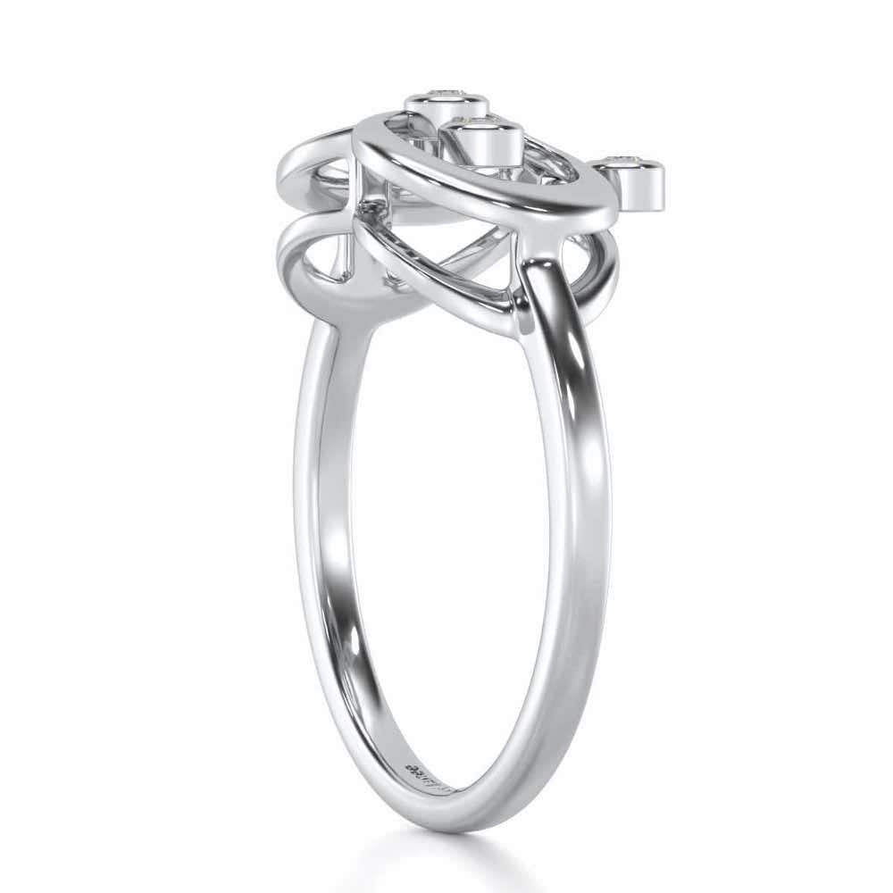Two-Ring Silver Ring - White Gold - Image 4