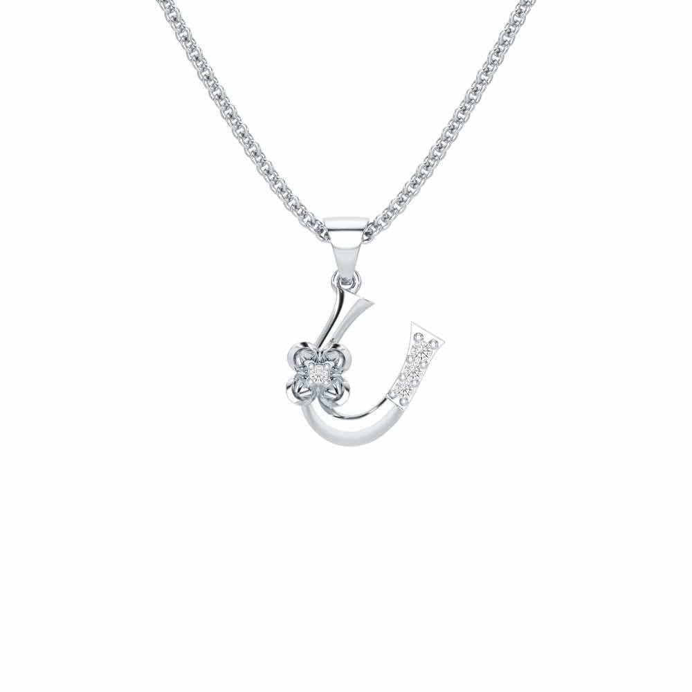 U-Glint Silver Pendant - White Gold - Image 1