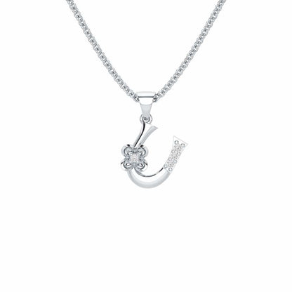 U-Glint Silver Pendant - White Gold - Image 1