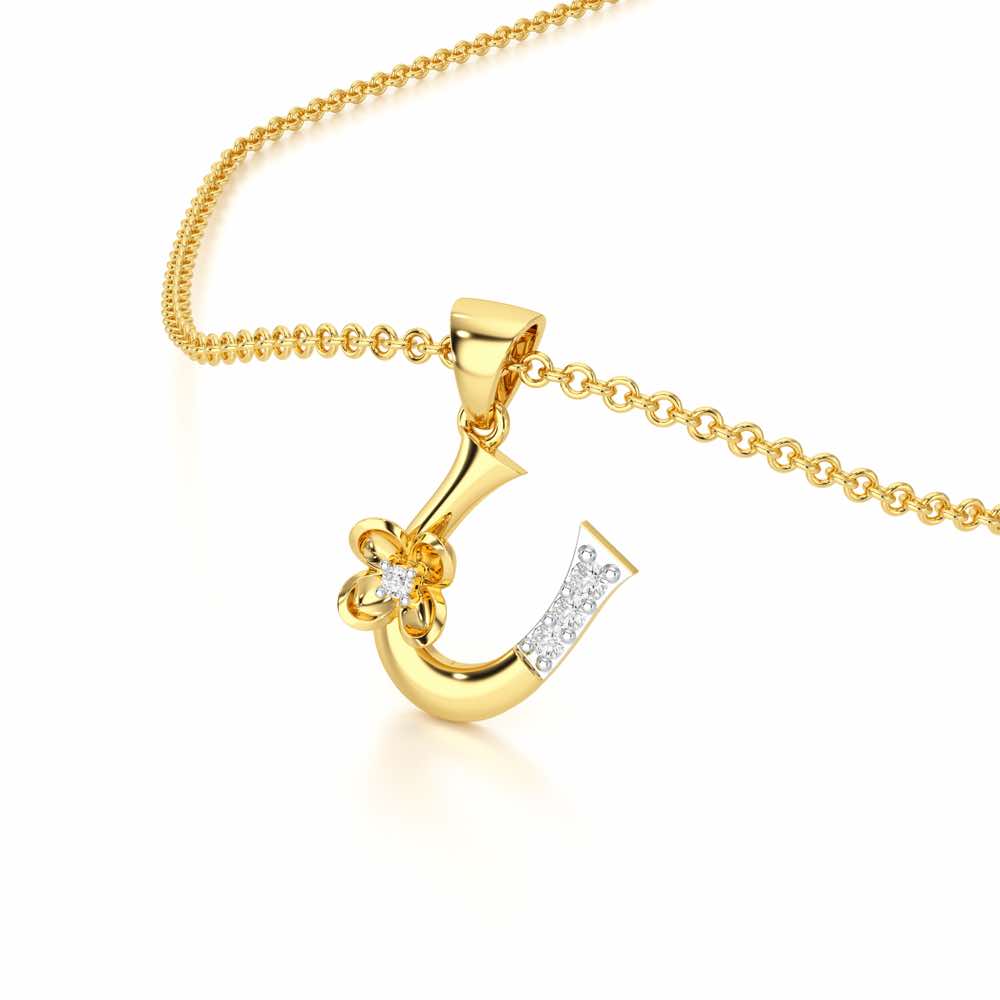U-Glint Silver Pendant - Yellow Gold - Image 2