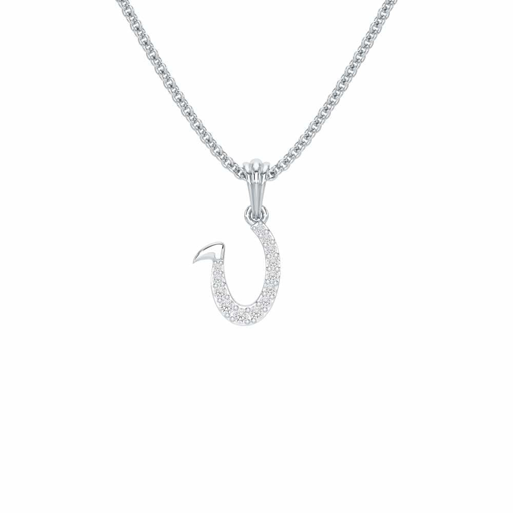 U-Luke Silver Pendant - White Gold - Image 1