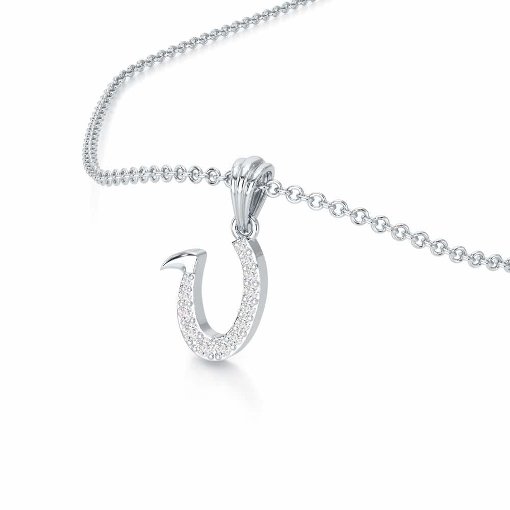 U-Luke Silver Pendant - White Gold - Image 2