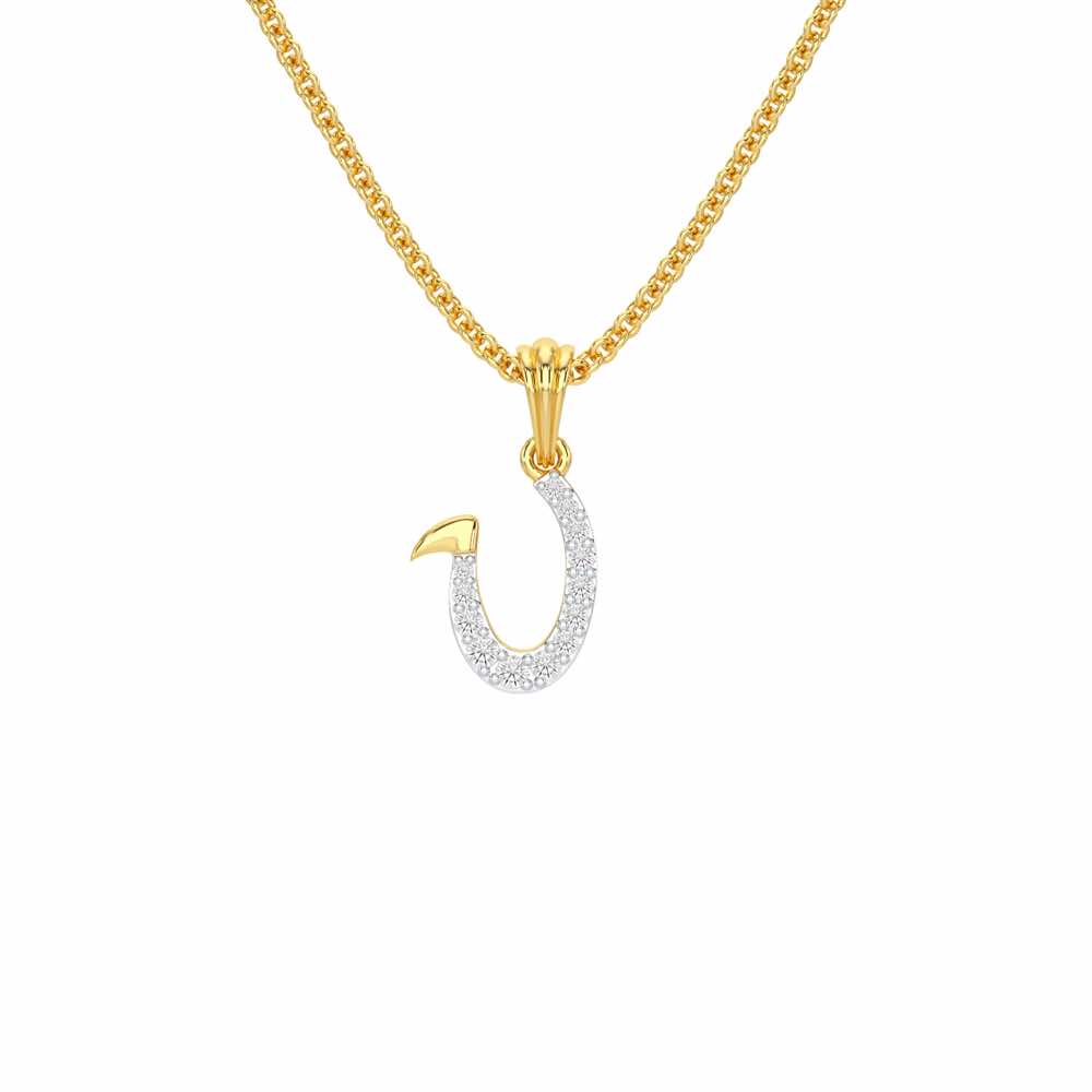 U-Luke Silver Pendant - Yellow Gold - Image 1