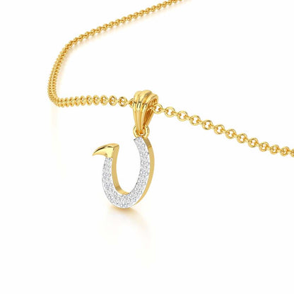 U-Luke Silver Pendant - Yellow Gold - Image 2