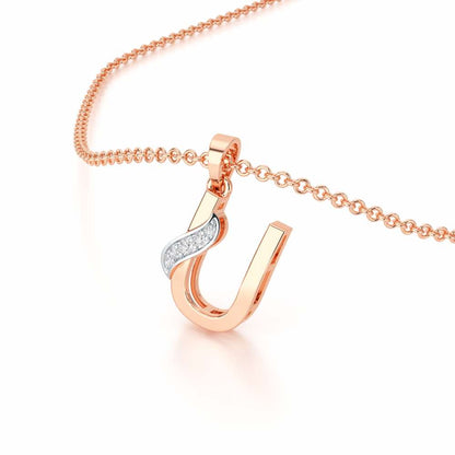 U-Spark Silver Pendant - Rose Gold - Image 2