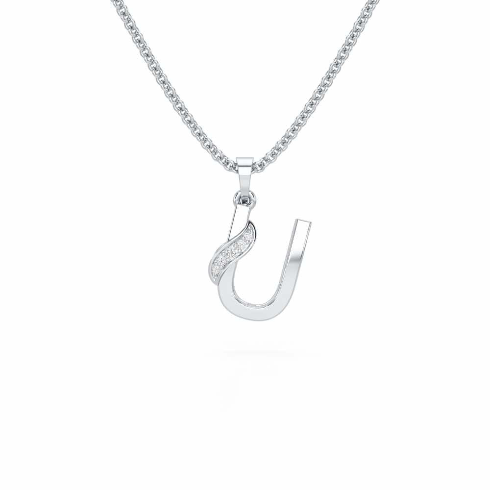 U-Spark Silver Pendant - White Gold - Image 1