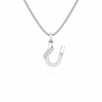 U-Spark Silver Pendant - White Gold - Image 1