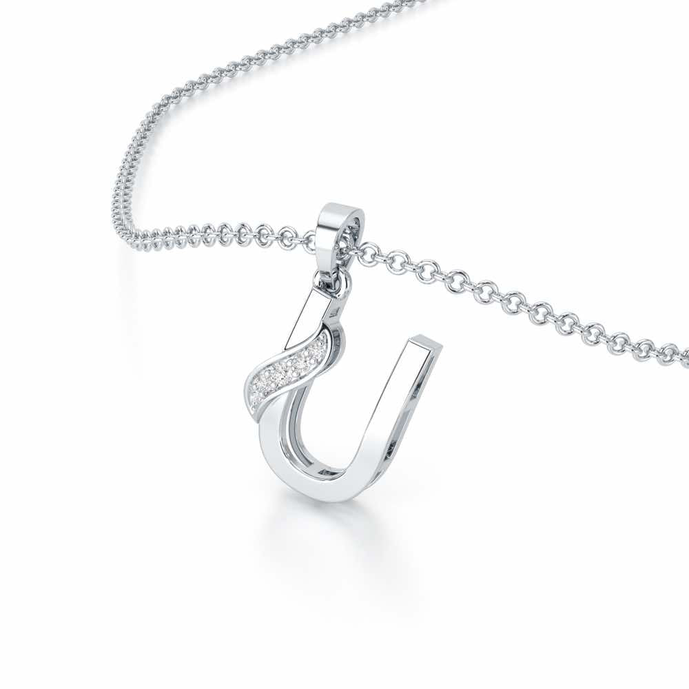 U-Spark Silver Pendant - White Gold - Image 2