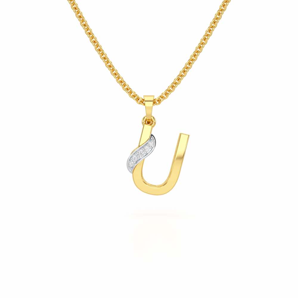 U-Spark Silver Pendant - Yellow Gold - Image 1