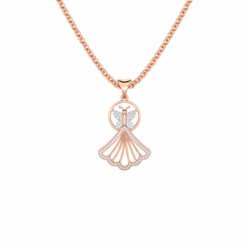 Udaan Silver Pendant - Rose Gold - Image 1