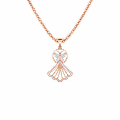 Udaan Silver Pendant - Rose Gold - Image 1