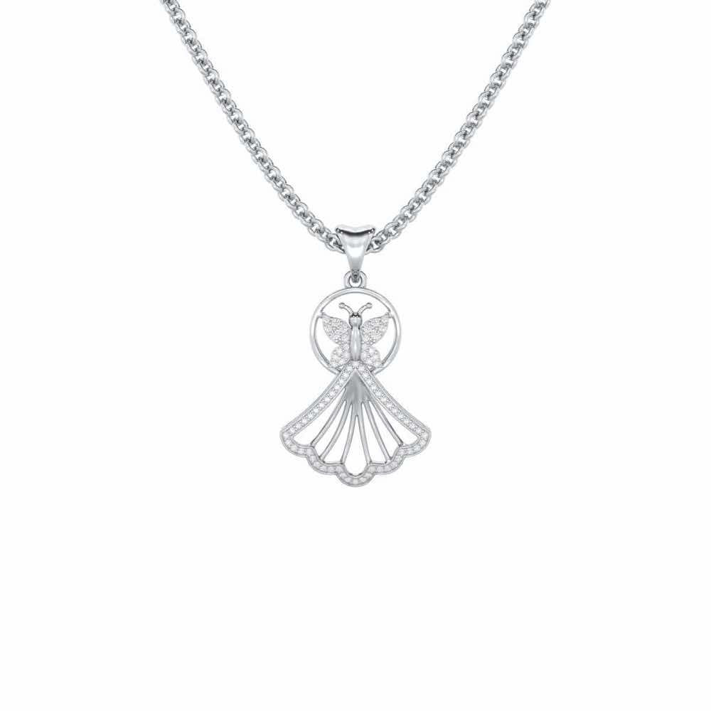 Udaan Silver Pendant - White Gold - Image 1