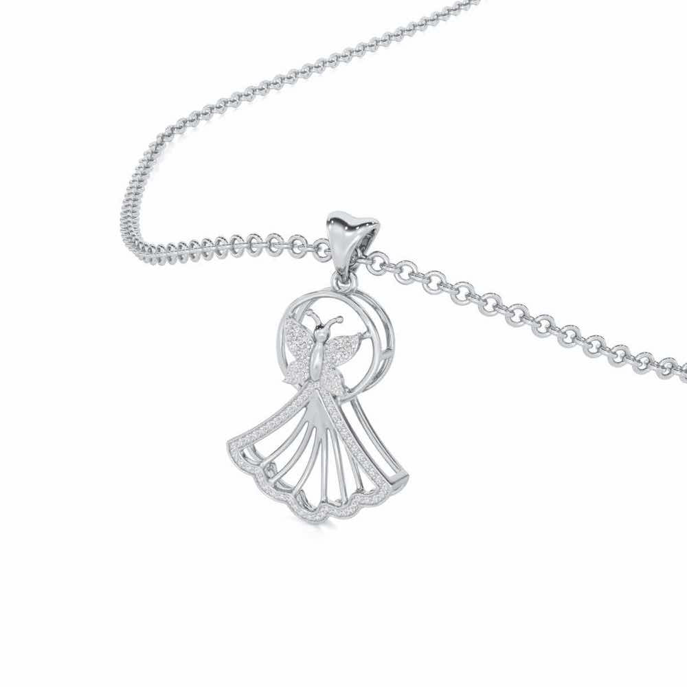 Udaan Silver Pendant - White Gold - Image 2