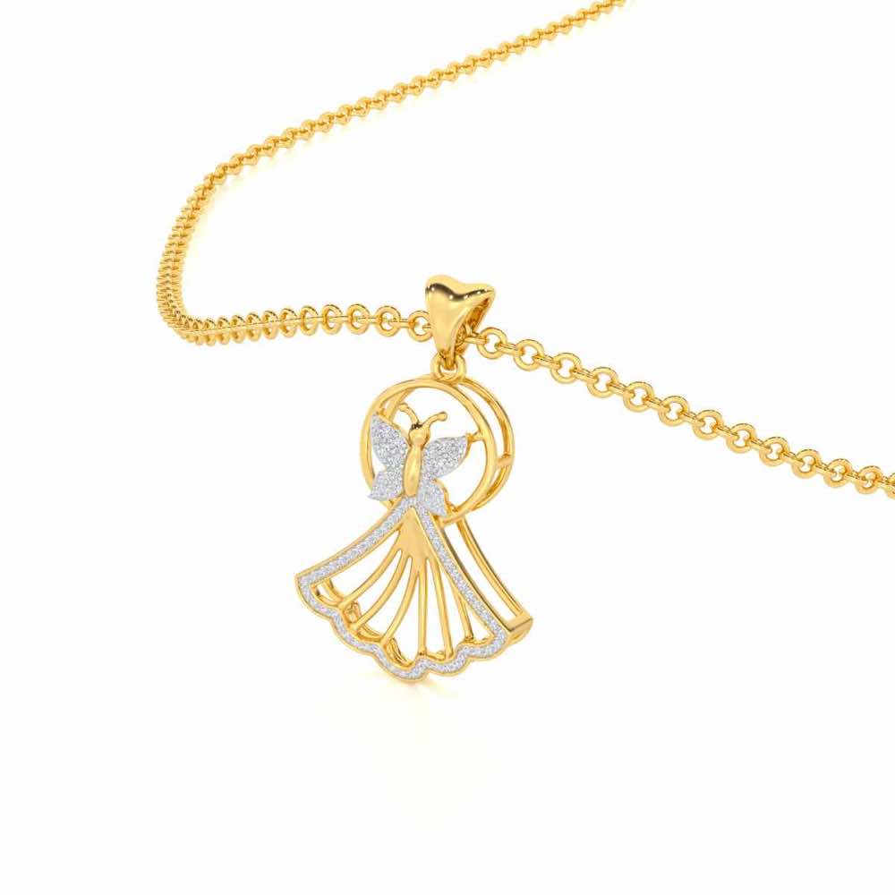 Udaan Silver Pendant - Yellow Gold - Image 2