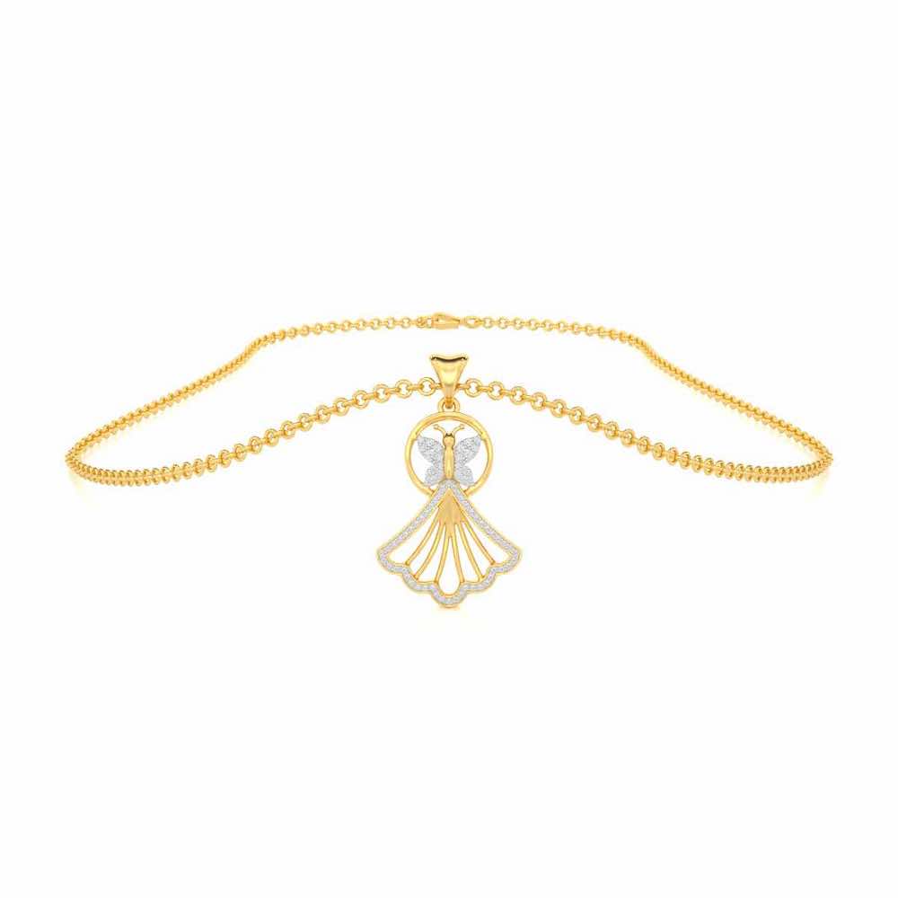Udaan Silver Pendant - Yellow Gold - Image 3