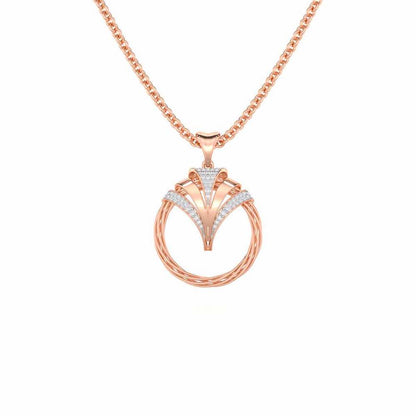 Ujala Silver Pendant - Rose Gold - Image 1