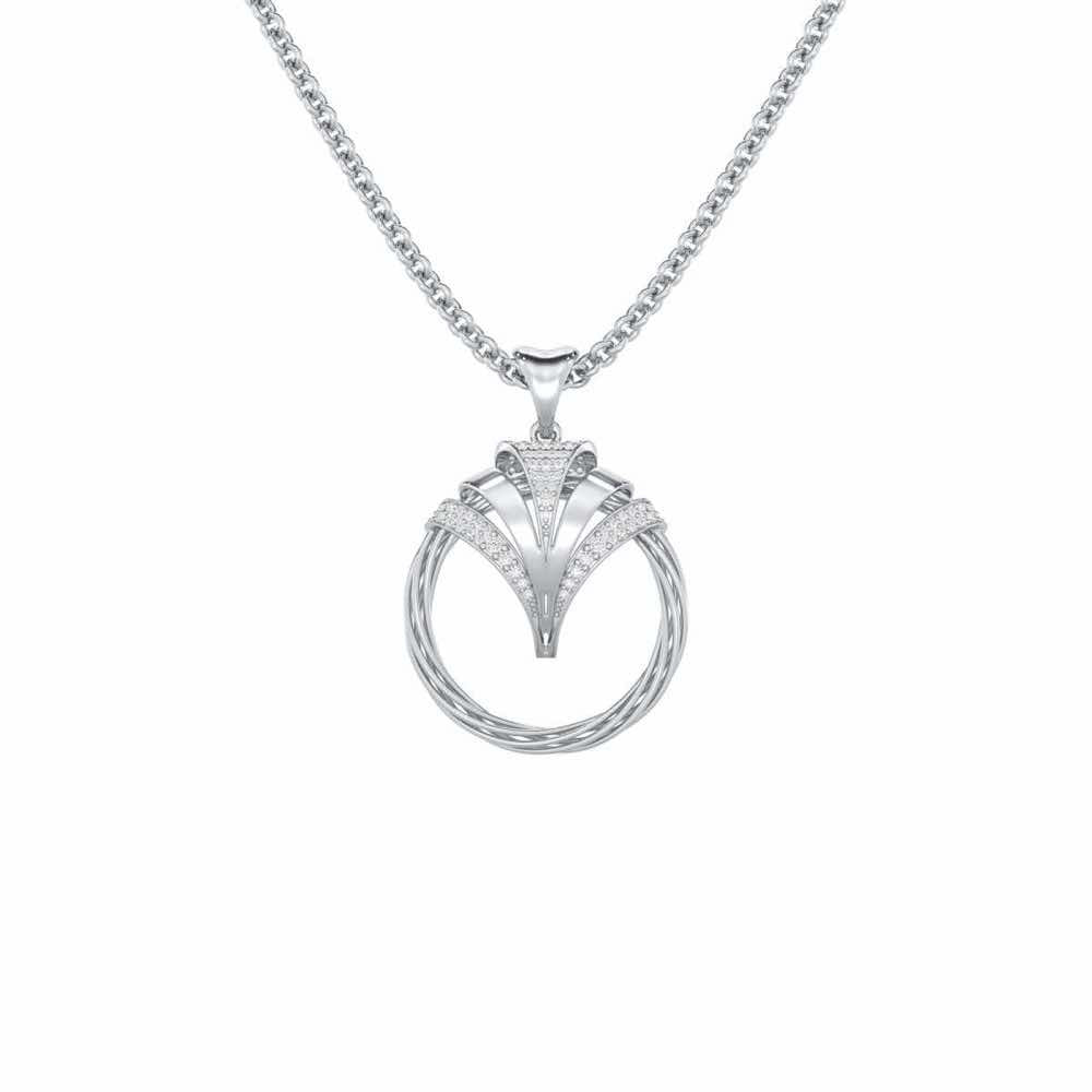 Ujala Silver Pendant - White Gold - Image 1