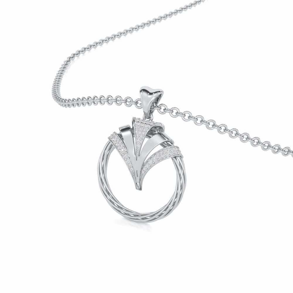 Ujala Silver Pendant - White Gold - Image 2