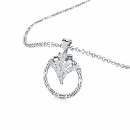 Ujala Silver Pendant - White Gold - Image 2
