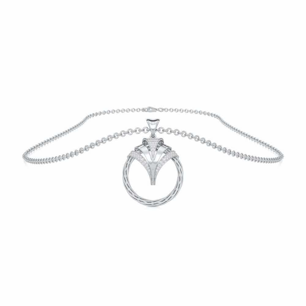 Ujala Silver Pendant - White Gold - Image 3